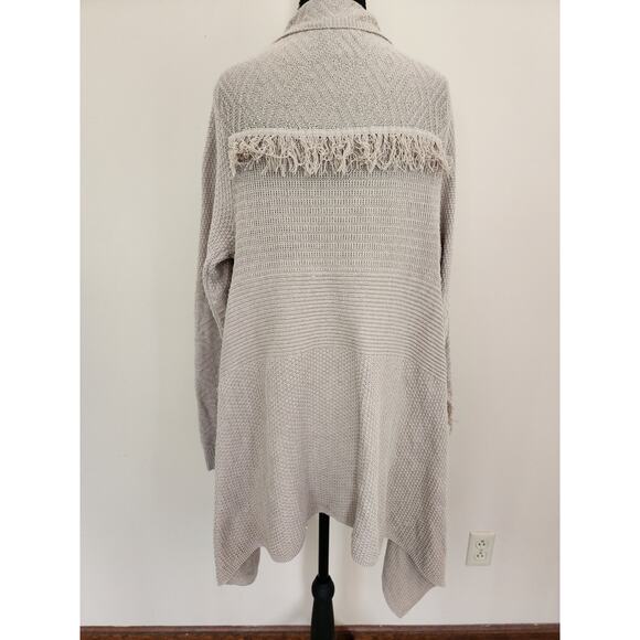 Lucky Brand Women's Large Sweater Boho Style Open Front Fringe - Picture 2 of 5